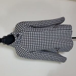 Tibi Black & White Houndstooth Print Wool Blend Coat missing Size tag.